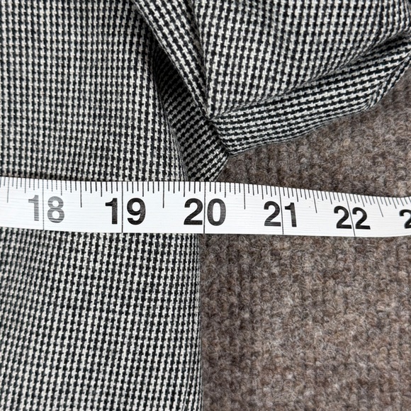 Vintage Mini Houndstooth Double Breasted Collarless Blazer Jacket Womens L Retro - Picture 14 of 14